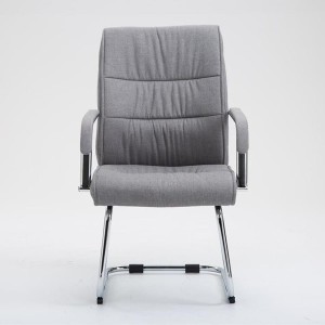 Silla de Confidente HIBERT TELA, estructura metálica, gran acolchado en crema