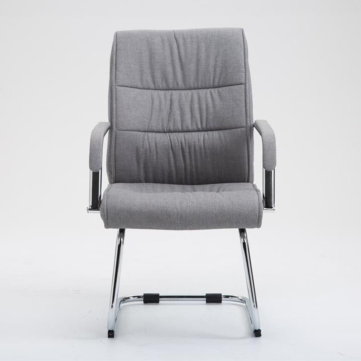 Silla de Confidente HIBERT TELA, Estructura Metálica, Gran Acolchado, color Crema