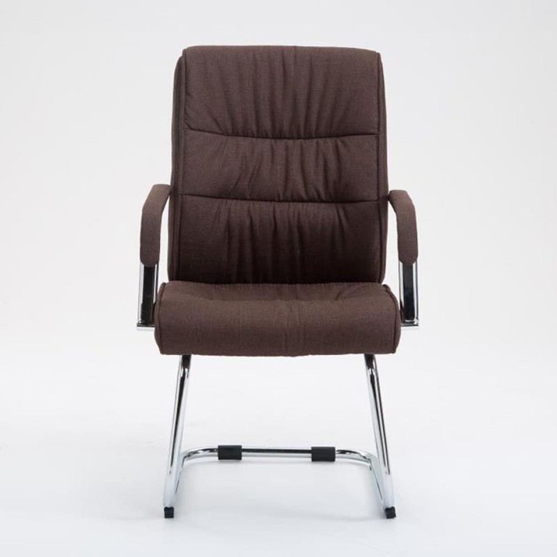 Silla de Confidente HIBERT TELA, estructura metálica, gran acolchado en crema