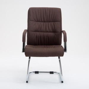 Silla de Confidente HIBERT TELA, estructura metálica, gran acolchado en crema