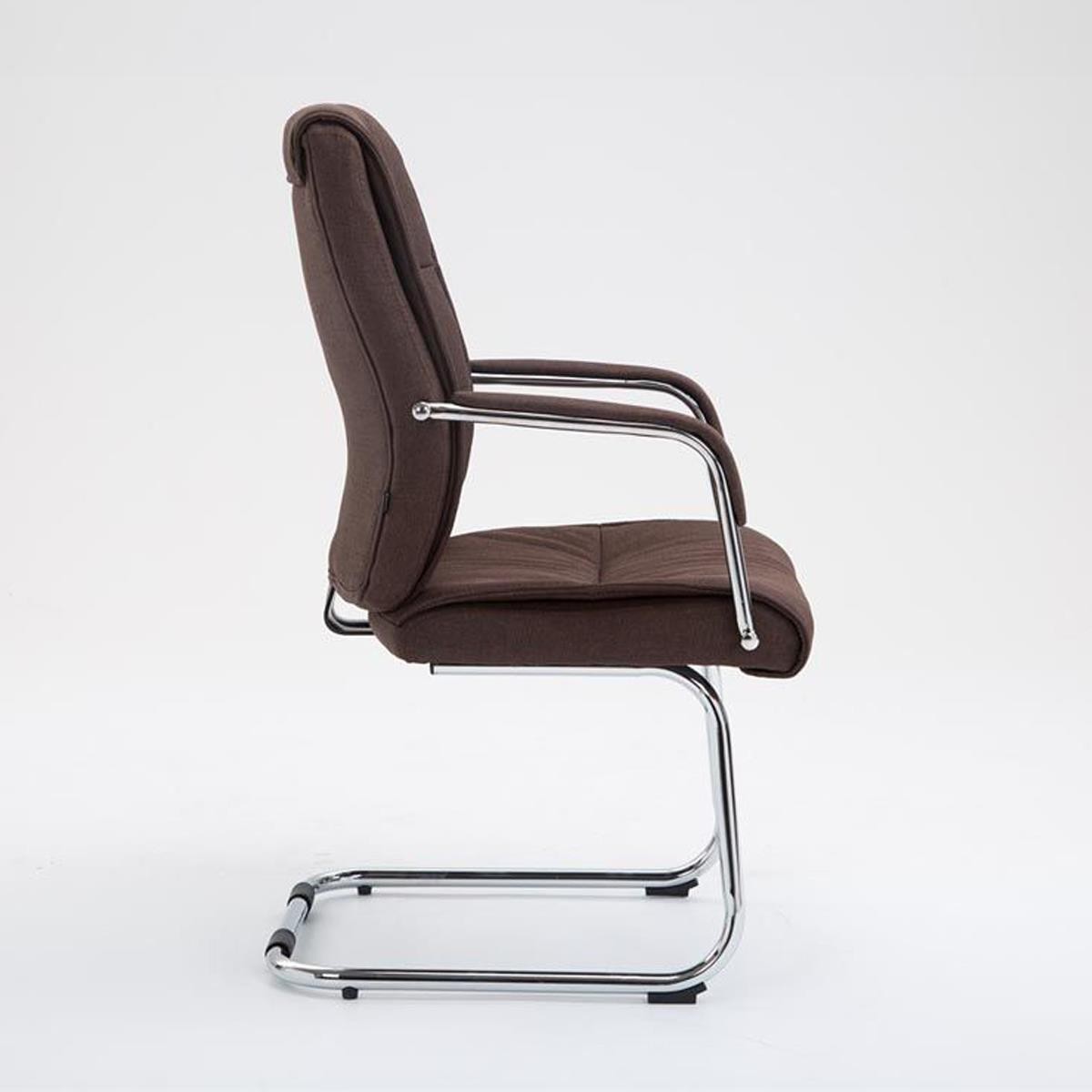 Silla de Confidente HIBERT TELA, Estructura Metálica, Gran Acolchado, color Crema