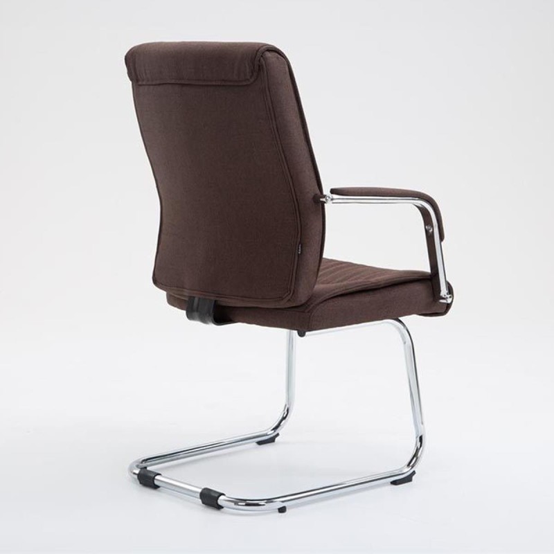 Silla de Confidente HIBERT TELA, estructura metálica, gran acolchado en crema