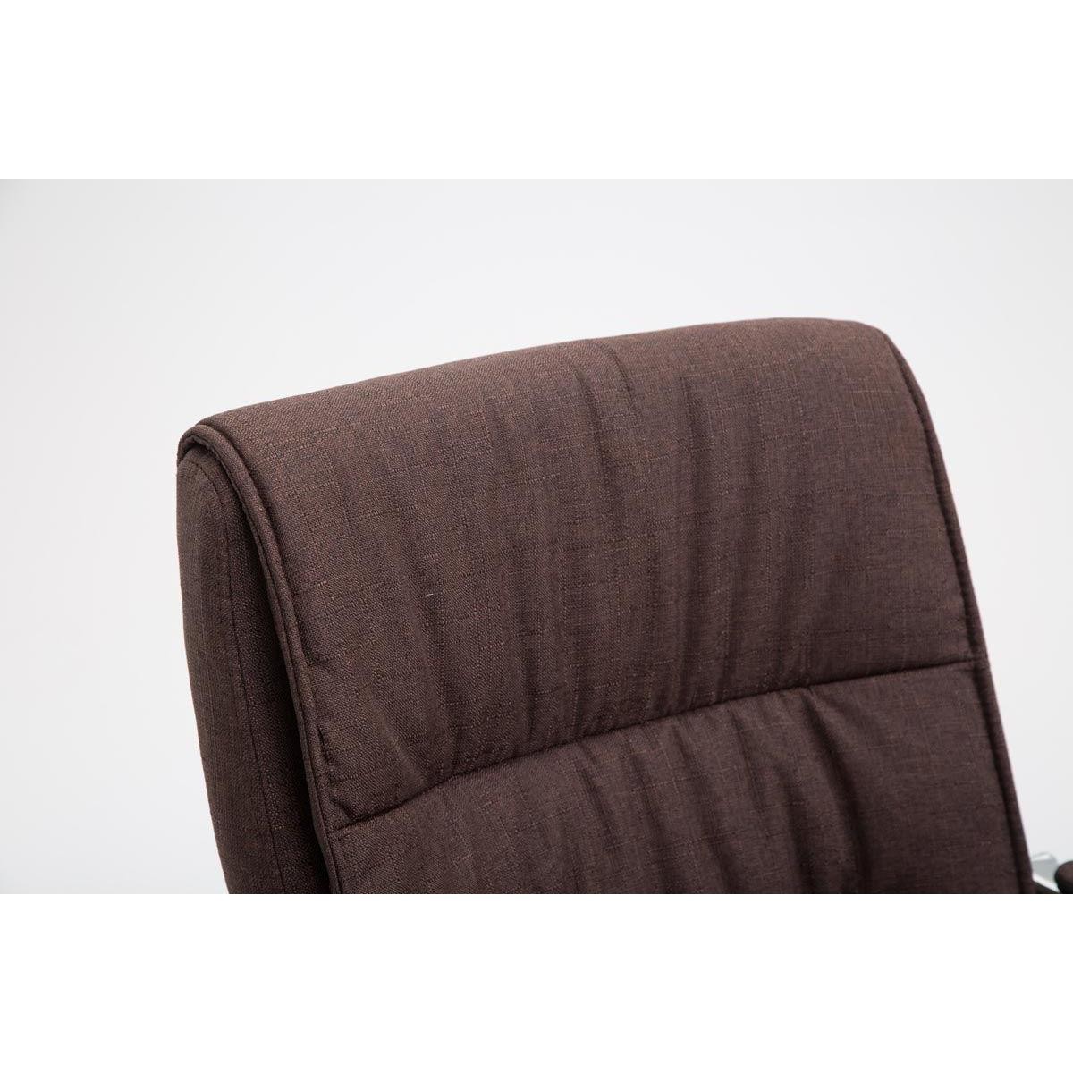 Silla de Confidente HIBERT TELA, Estructura Metálica, Gran Acolchado, color Crema