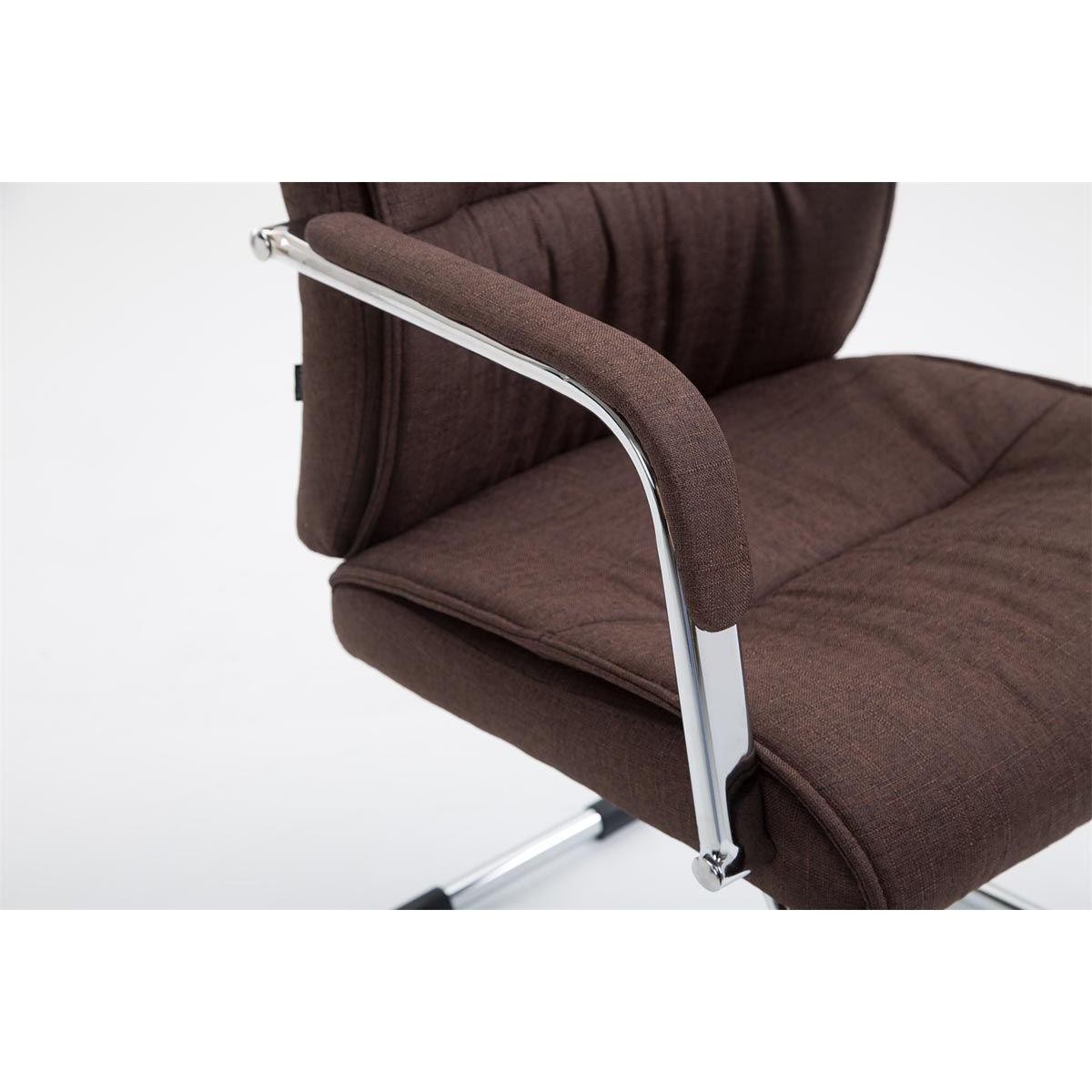 Silla de Confidente HIBERT TELA, Estructura Metálica, Gran Acolchado, color Crema