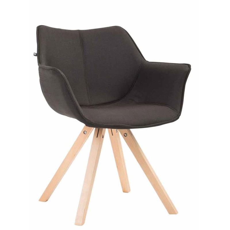 Silla de Confidente TULIP, Madera Haya y Tela Negra