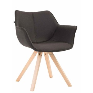 Silla de Confidente TULIP, Madera Haya y Tela Negra