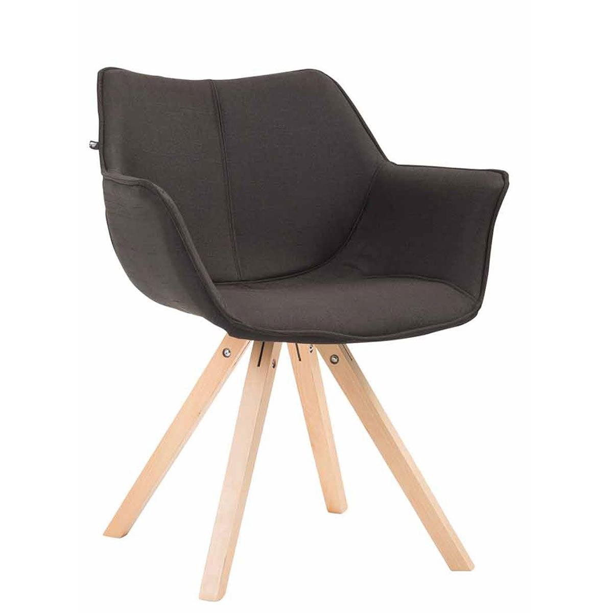 Silla de Confidente TULIP, Cómoda y Moderna, Patas Claras, en Tela Negra