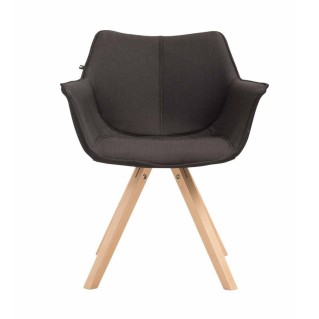 Silla de Confidente TULIP, Madera Haya y Tela Negra 2