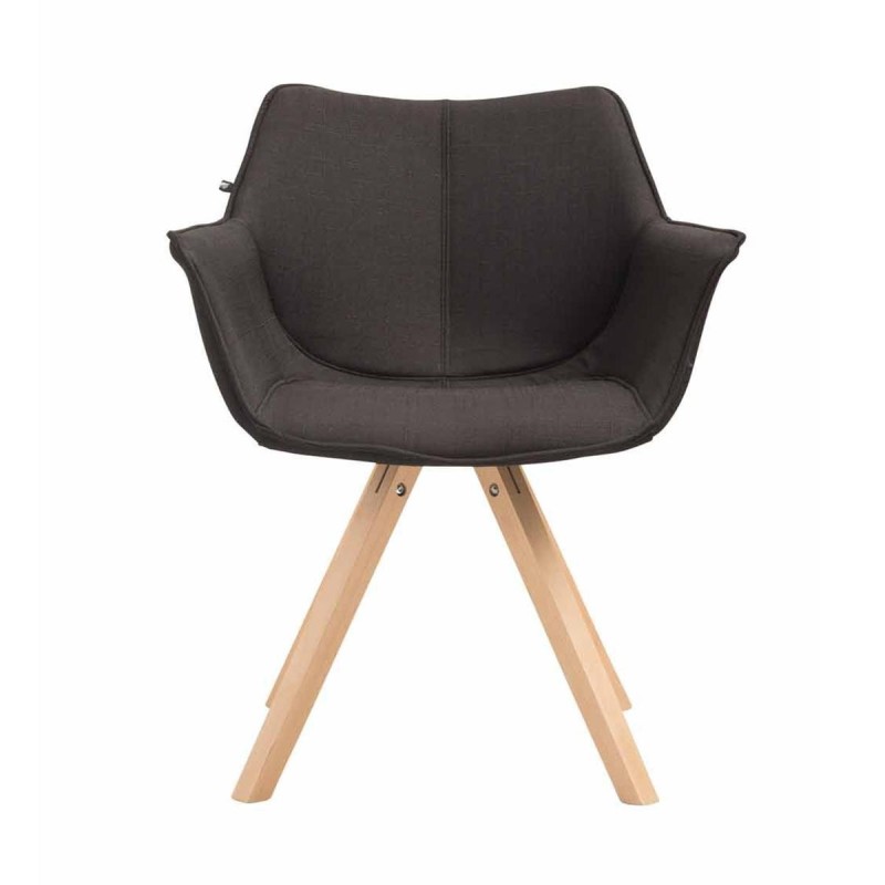Silla de Confidente TULIP, Madera Haya y Tela Negra