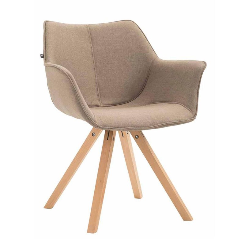 Silla de Confidente TULIP, Madera Haya y Tela Negra