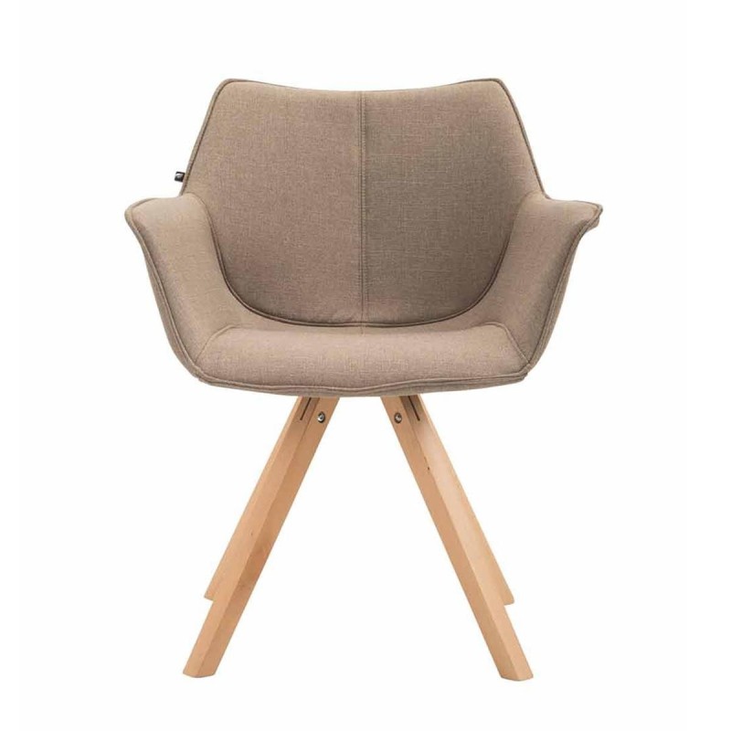 Silla de Confidente TULIP, Madera Haya y Tela Negra