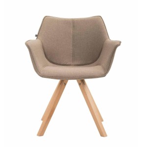 Silla de Confidente TULIP, Madera Haya y Tela Negra