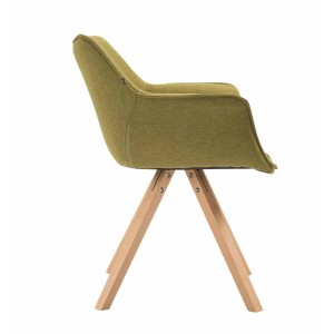 Silla de Confidente TULIP, Madera Haya y Tela Negra