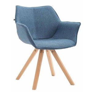 Silla de Confidente TULIP, Madera Haya y Tela Negra