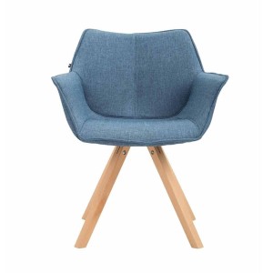 Silla de Confidente TULIP, Madera Haya y Tela Negra