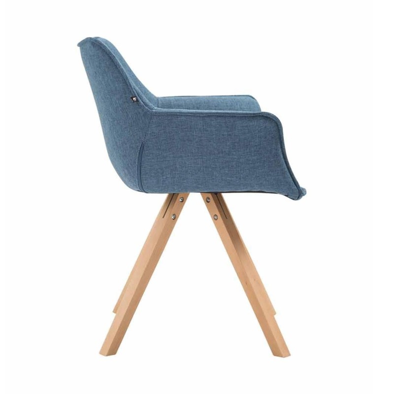 Silla de Confidente TULIP, Madera Haya y Tela Negra