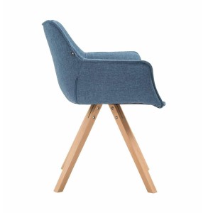 Silla de Confidente TULIP, Madera Haya y Tela Negra