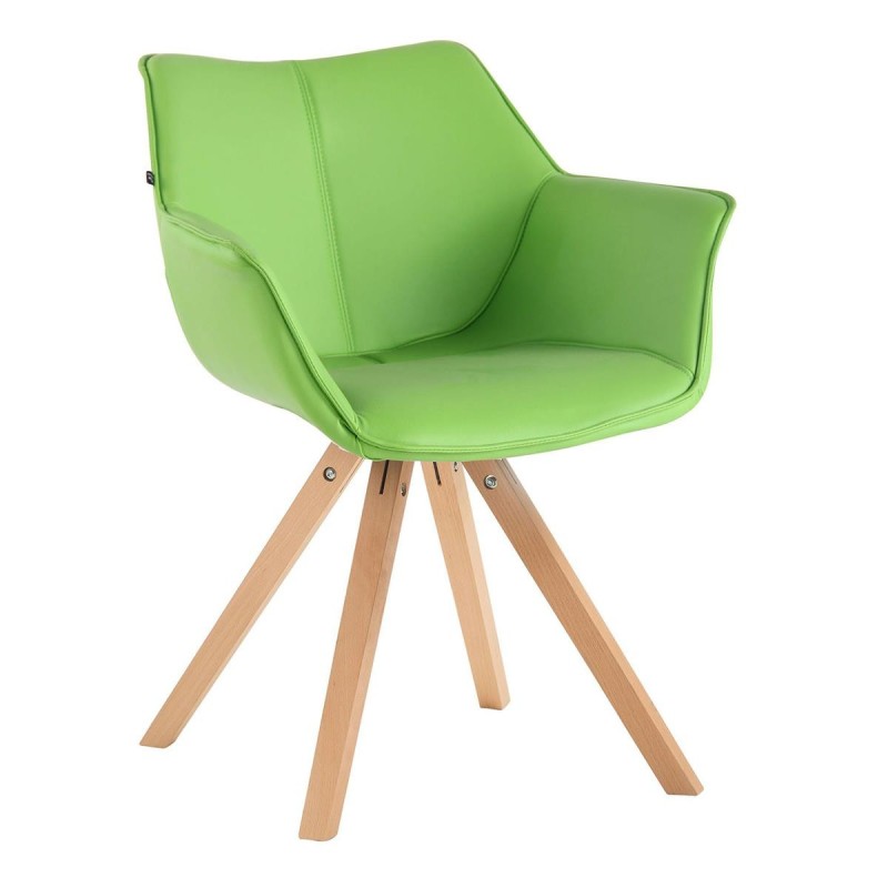 Silla de Confidente TULIP PIEL, Patas Claras, Color Negro