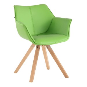 Silla de Confidente TULIP PIEL, Patas Claras, Color Negro