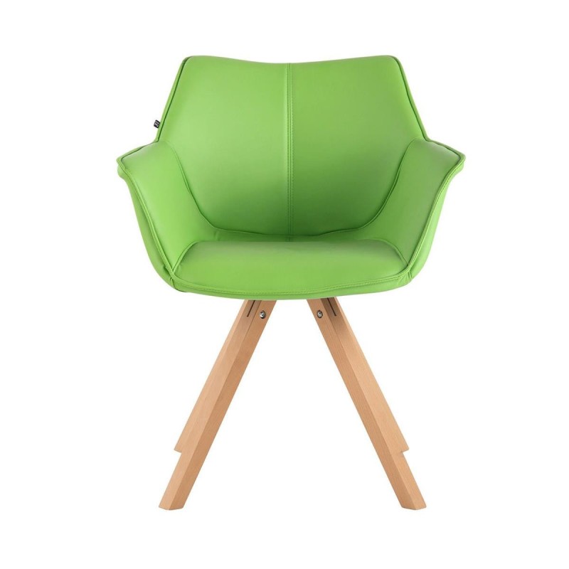 Silla de Confidente TULIP PIEL, Patas Claras, Color Negro
