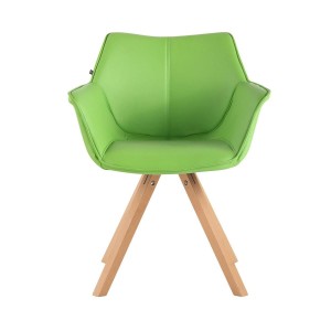 Silla de Confidente TULIP PIEL, Patas Claras, Color Negro