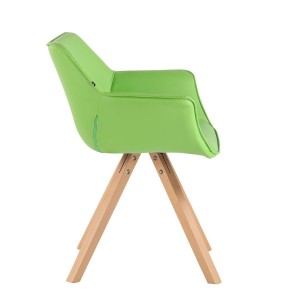 Silla de Confidente TULIP PIEL, Patas Claras, Color Negro
