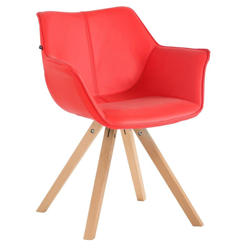 Silla de Confidente TULIP PIEL, Patas Claras, Color Negro