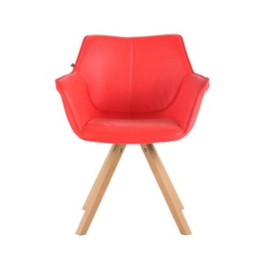 Silla de Confidente TULIP PIEL, Patas Claras, Color Negro