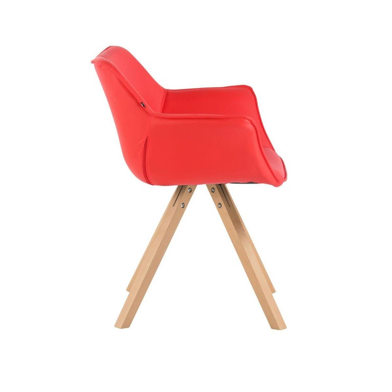 Silla de Confidente TULIP PIEL, Patas Claras, Color Negro