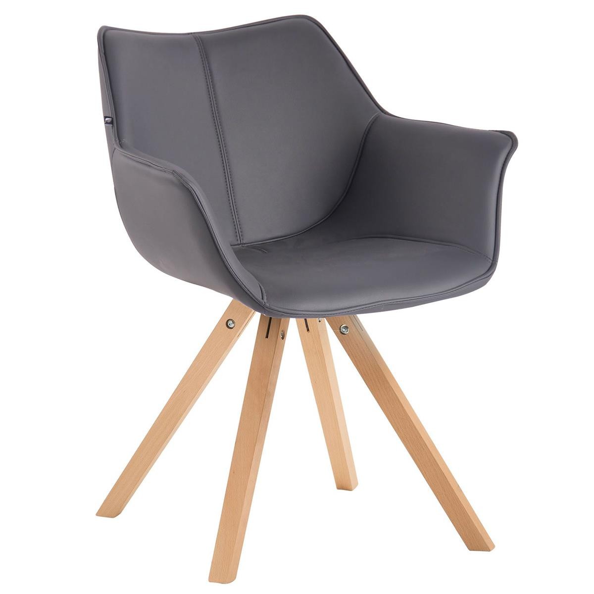 Silla de Confidente TULIP PIEL, Cómoda y Moderna, Patas Claras, en Negro