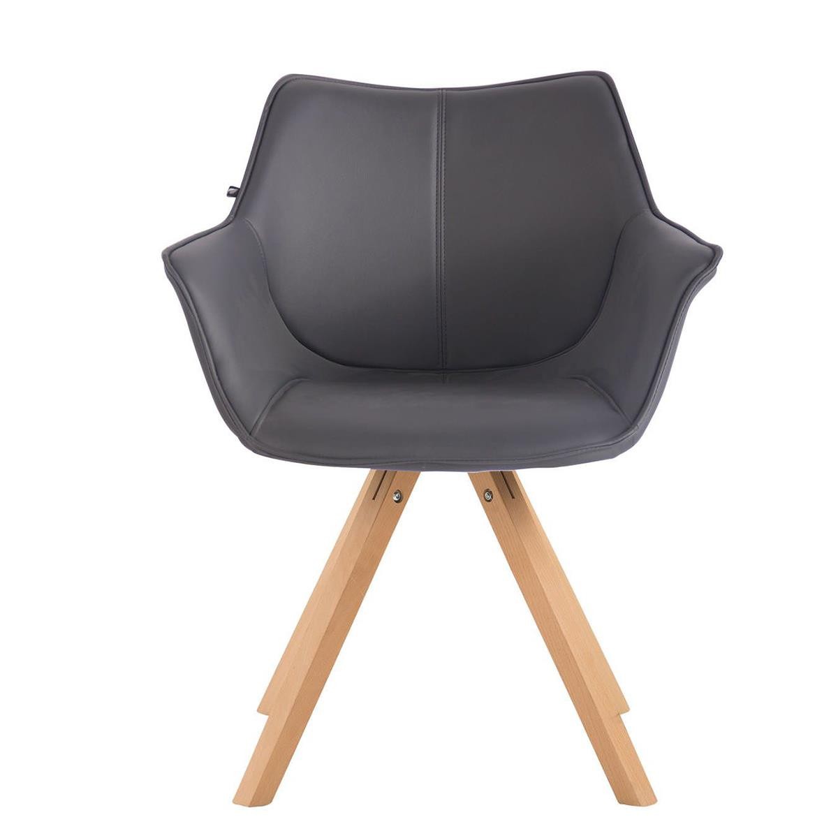 Silla de Confidente TULIP PIEL, Cómoda y Moderna, Patas Claras, en Negro