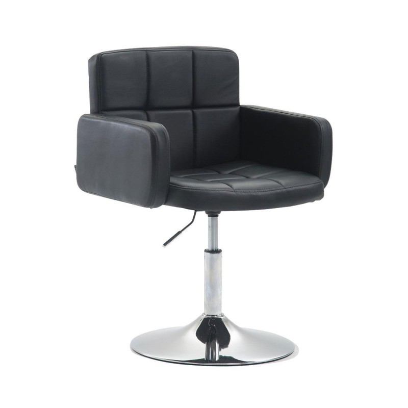 Silla de Confidente NADIR, en Piel en color Negro