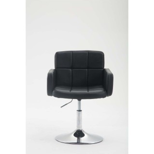 Silla de Confidente NADIR, en Piel en color Negro 2