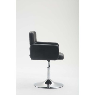 Silla de Confidente NADIR, en Piel en color Negro 2