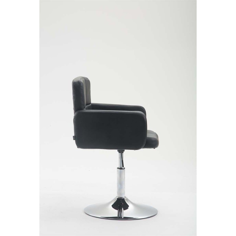Silla de Confidente NADIR, en Piel en color Negro