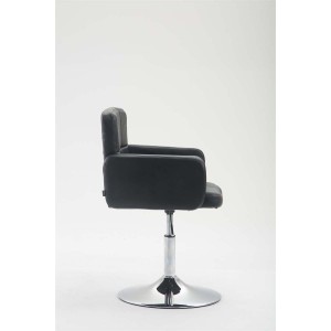Silla de Confidente NADIR, en Piel en color Negro