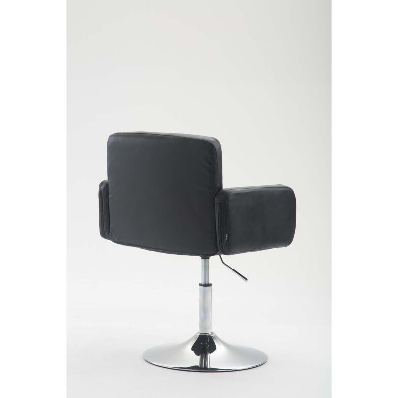 Silla de Confidente NADIR, en Piel en color Negro