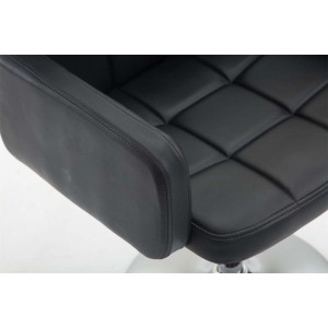 Silla de Confidente NADIR, en Piel en color Negro