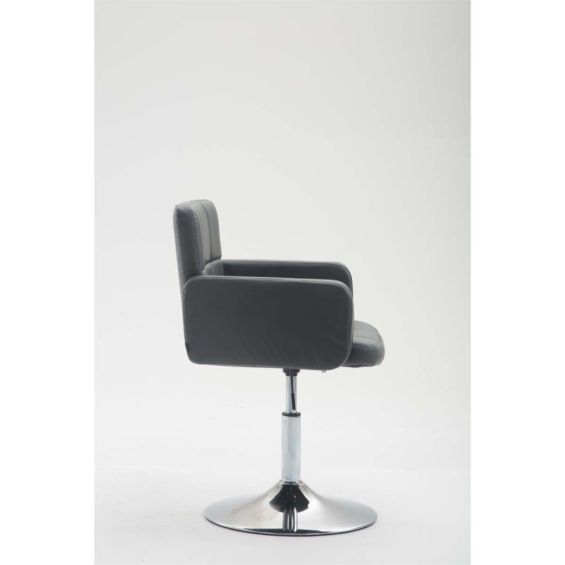 Silla de Confidente NADIR, en Piel en color Negro