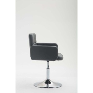 Silla de Confidente NADIR, en Piel en color Negro