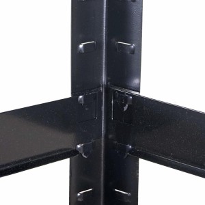 Lote de 2 Estantería ASHER, 160x80x40cm, Color Negro