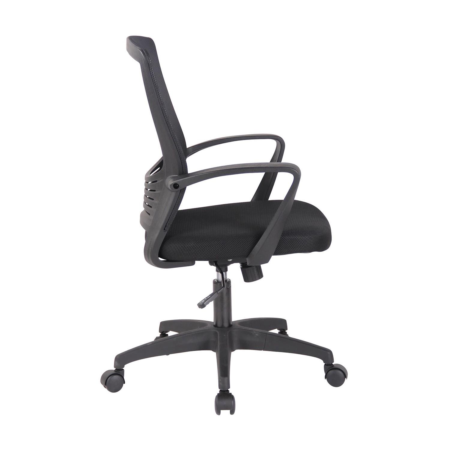 Silla de Oficina MALIBU, Llamativo Diseño, En Malla Transpirable y Tela, Color Negro