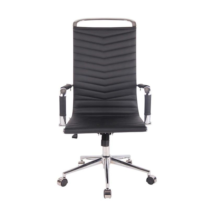 Silla de Oficina SIGRID, Respaldo Alto, en Piel Negro