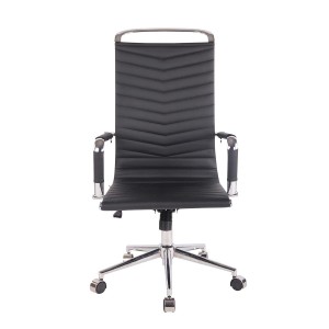 Silla de Oficina SIGRID, Respaldo Alto, en Piel Negro