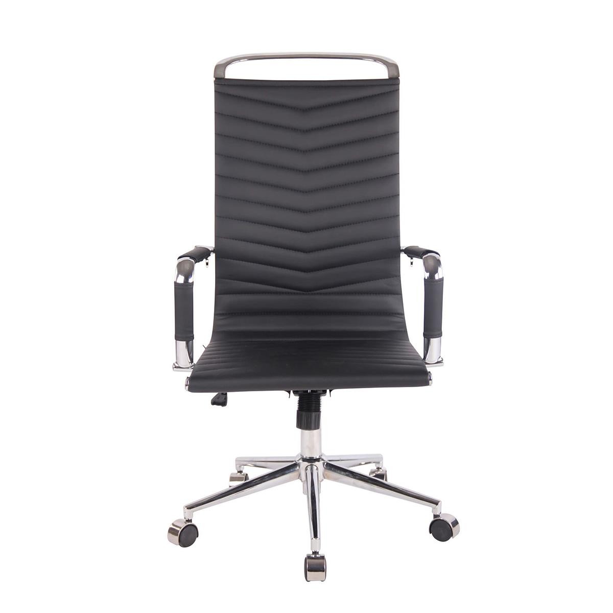 Silla de Oficina SIGRID, Elegante Diseño, Respaldo Alto, en Piel Negra
