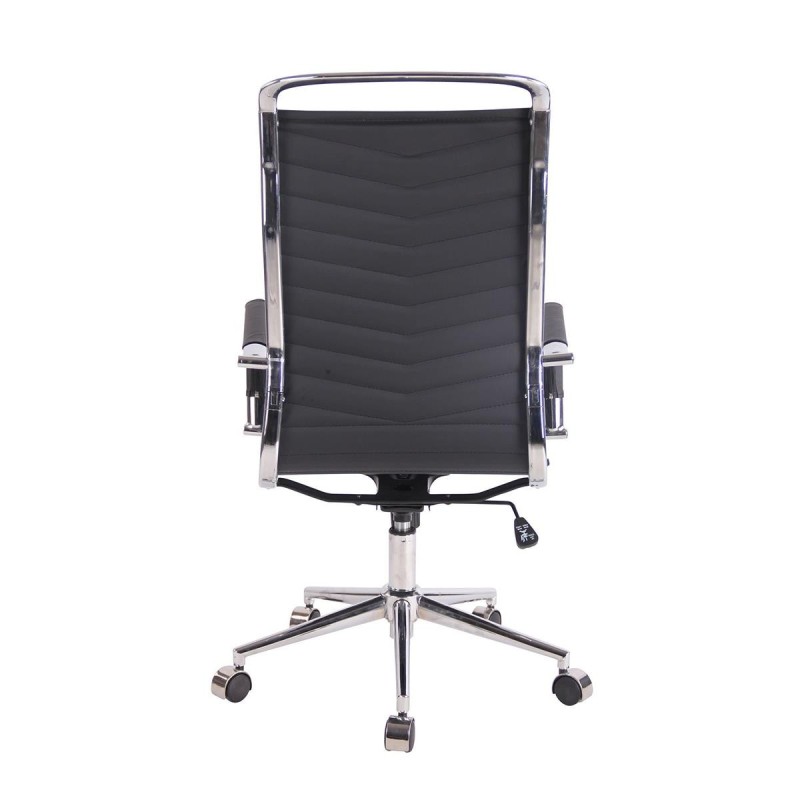 Silla de Oficina SIGRID, Respaldo Alto, en Piel Negro