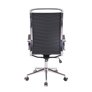 Silla de Oficina SIGRID, Respaldo Alto, en Piel Negro
