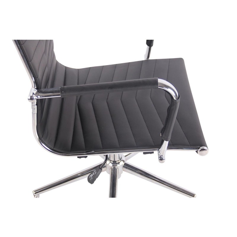 Silla de Oficina SIGRID, Respaldo Alto, en Piel Negro