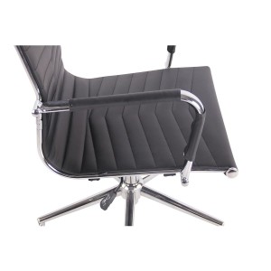 Silla de Oficina SIGRID, Respaldo Alto, en Piel Negro