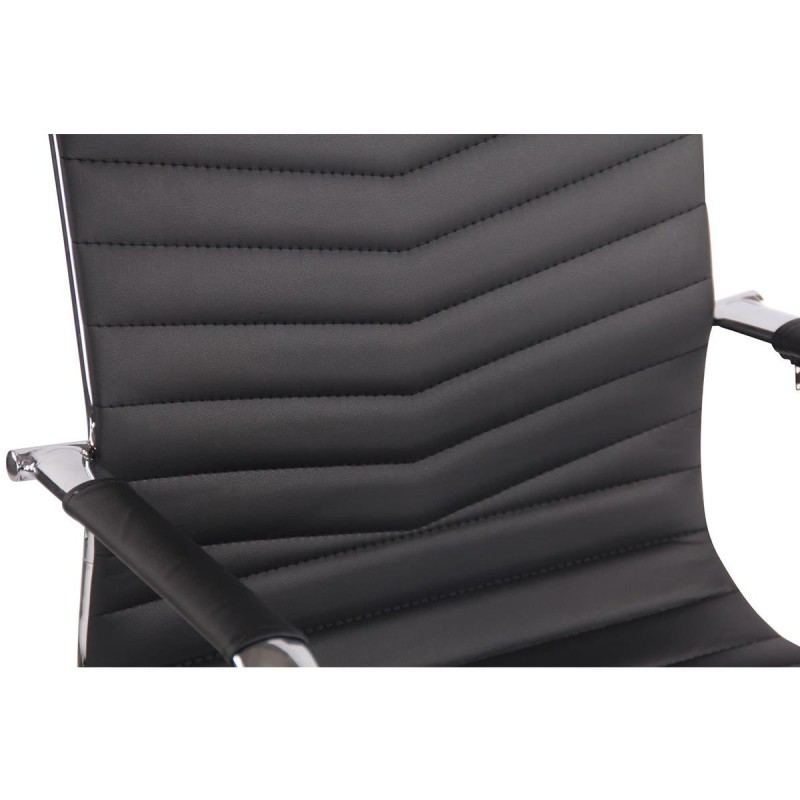 Silla de Oficina SIGRID, Respaldo Alto, en Piel Negro